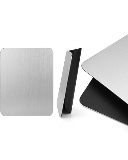 Njqnd Aluminum Dual Side Mouse Pad Silver 9 x 7 in