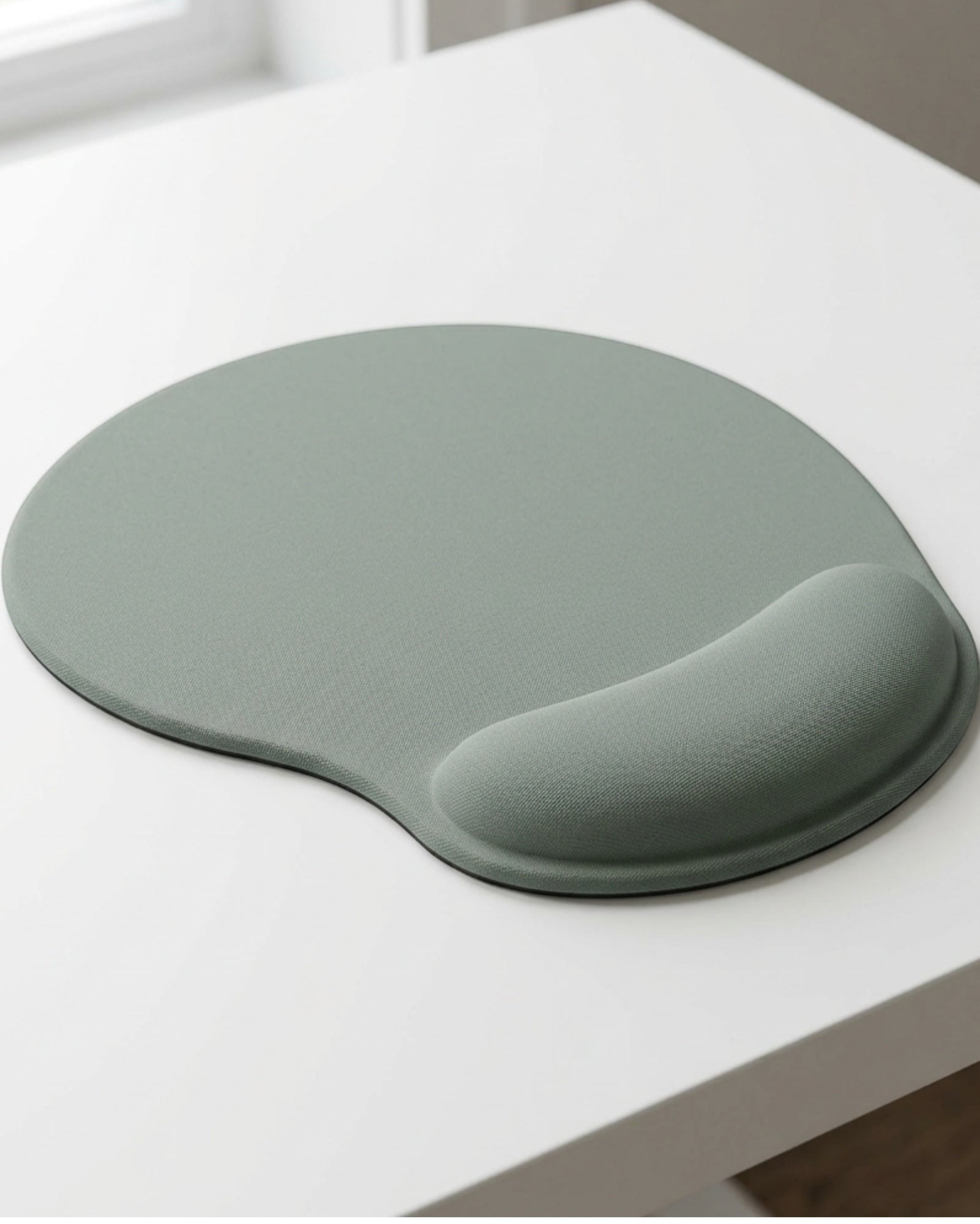 Njqnd Contoured Memory Foam Wrist-Rest Mouse Pad Sage Gray - Lifestyle view