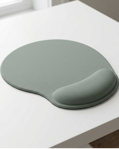 Njqnd Contoured Memory Foam Wrist-Rest Mouse Pad Sage Gray - Lifestyle view