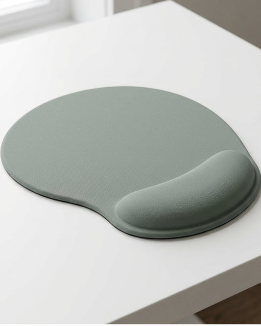 Njqnd Contoured Memory Foam Wrist-Rest Mouse Pad Sage Gray - Lifestyle view
