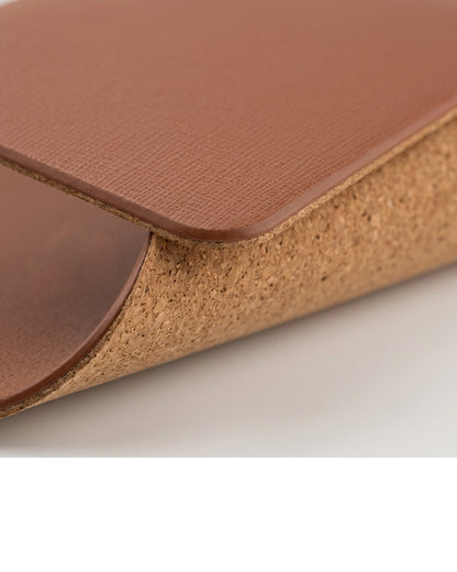 Njqnd Reversible PU Leather Cork Mouse Pad Clay Brown - Detail view