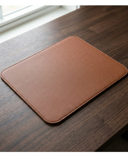 Njqnd Reversible PU Leather Cork Mouse Pad Clay Brown - Lifestyle view