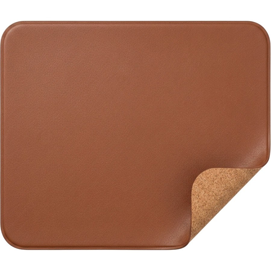 Njqnd Reversible PU Leather Cork Mouse Pad Clay Brown