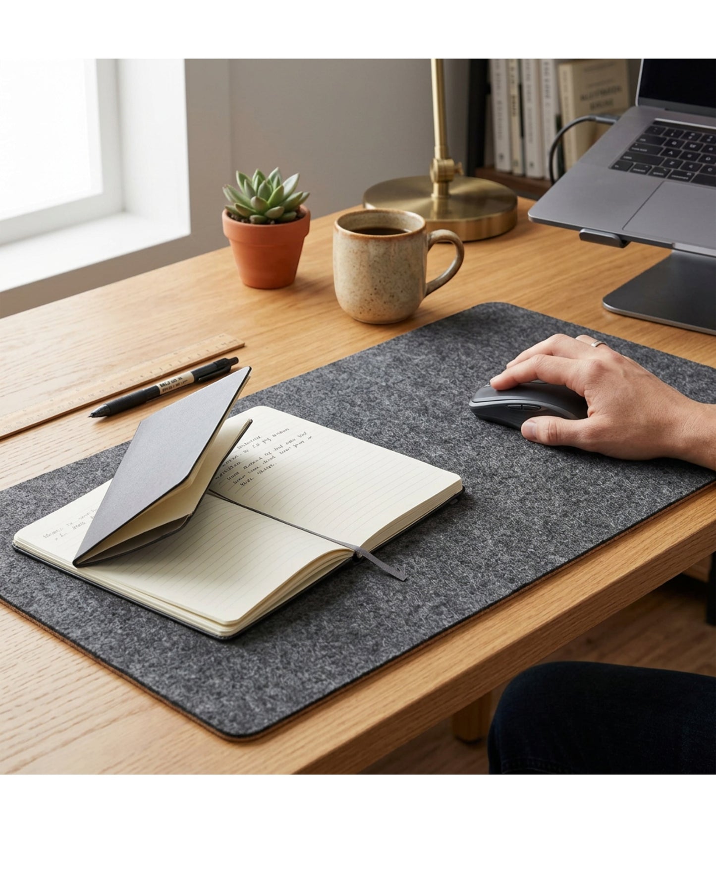Njqnd Wool Felt Notebook Mouse Surface Graphite 23 x 13 in